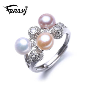 925 Silver Pearl Ring Set for Women