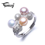 925 Silver Pearl Ring Set for Women