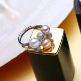 925 Silver Pearl Ring Set for Women