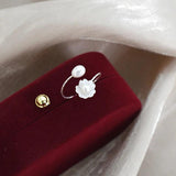 Natural Shell Flower Pearl Ring 925 Sterling Silver Jewelry Women