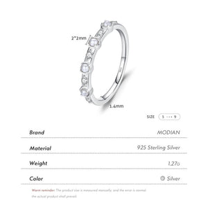 925 Silver Shell Pearl Charm Ring for Women