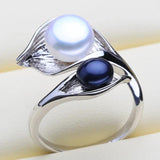 Freshwater Pearl Rings Double Layered Adjustable Ring Female Party Jewelry