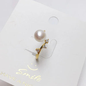 Real Natural Pearl Opening Finger Ring 925 Sterling Silver
