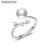 Real Natural Pearl Opening Finger Ring 925 Sterling Silver