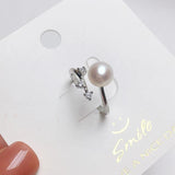 Real Natural Pearl Opening Finger Ring 925 Sterling Silver