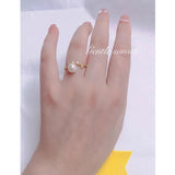 Real Natural Pearl Opening Finger Ring 925 Sterling Silver