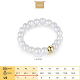 Trustdavis Freshwater Pearl Beads Elastic Ring Wedding Jewelry