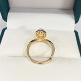 14K Plated Pearl Ring AAA Zircon Drop Personality Jewelry