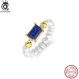 925 Silver Freshwater Pearl Stretch Ring with CZ