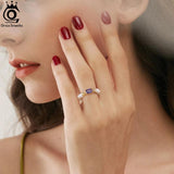 925 Silver Freshwater Pearl Stretch Ring with CZ