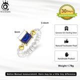 925 Silver Freshwater Pearl Stretch Ring with CZ