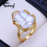 Baroque Pearl 925 Sterling Silver Ring for Women Bridal Wedding Jewelry