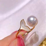 Arrival Fishtail Pearl 14k Ring For Women Gift