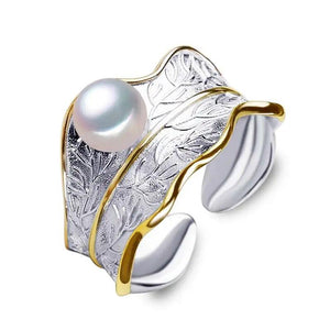 925 Silver Freshwater Pearl Ring for Women Custom Gothic Jewelry