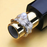 925 Silver Freshwater Pearl Ring for Women Custom Gothic Jewelry