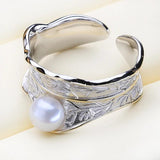 925 Silver Freshwater Pearl Ring for Women Custom Gothic Jewelry