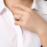 Trustdavis 925 Silver Mermaid Tail Pearl Opening Ring Wedding Jewelry DF132