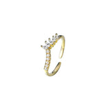 925 Silver Pearl Oval Zircon V Open Ring Women Birthday Jewelry Gift