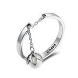 925 Silver Pearl Eternity Ring Adjust Size 6-9 Women Wedding Jewelry