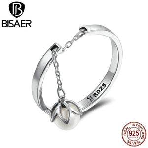 925 Silver Pearl Eternity Ring Adjust Size 6-9 Women Wedding Jewelry