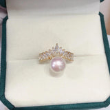 Real Freshwater Pearl Ring 18K Plating Women Jewelry