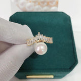 Real Freshwater Pearl Ring 18K Plating Women Jewelry