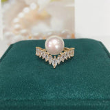 Real Freshwater Pearl Ring 18K Plating Women Jewelry