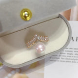 Real Freshwater Pearl Ring 18K Plating Women Jewelry