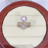 Real Freshwater Pearl Ring 18K Plating Women Jewelry