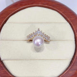 Real Freshwater Pearl Ring 18K Plating Women Jewelry