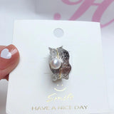 Italian Craft Gild Pearl Ring Natural Geometric Wedding Jewelry