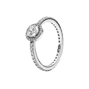 Princess Sparkling Bow Leaves Pearl Heart Crystal Ring Wedding Jewelry Gift