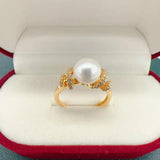 Arrival Freshwater Pearl Diamond Wedding Ring 14K Filled Female Jewelry Gift
