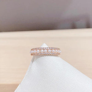 925 Silver Zircon Gemstone Pearl Ring for Women Wedding Party