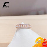 925 Silver Zircon Gemstone Pearl Ring for Women Wedding Party