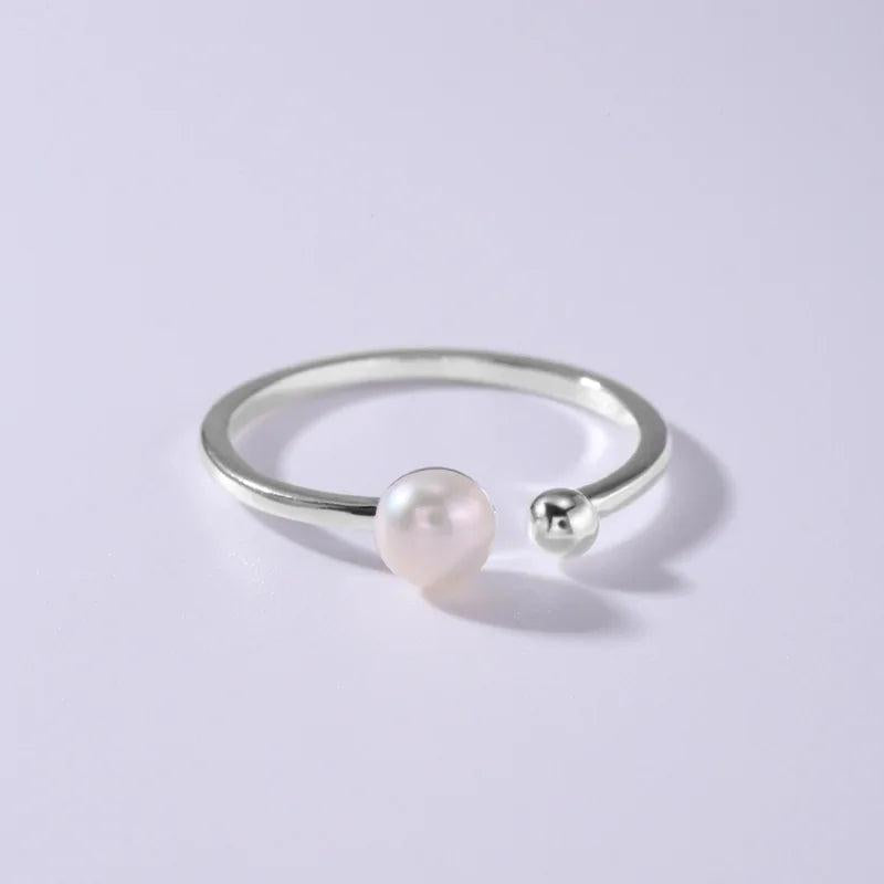 925 Silver Bead Ring for Women's Ins Style Opening Ring