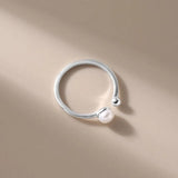 925 Silver Bead Ring for Women's Ins Style Opening Ring
