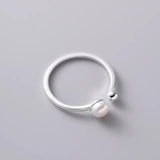 925 Silver Bead Ring for Women's Ins Style Opening Ring
