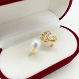 14k Gold Filled Butterfly Pearl Ring for Women