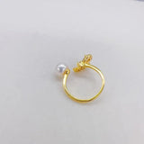 14k Gold Filled Butterfly Pearl Ring for Women