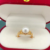 Arrival Pearl Ring Freshwater Pearl Lace 14K Filled Retro Jewelry