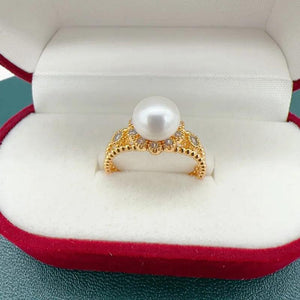 Arrival Pearl Ring Freshwater Pearl Lace 14K Filled Retro Jewelry