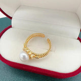 Arrival Pearl Ring Freshwater Pearl Lace 14K Filled Retro Jewelry