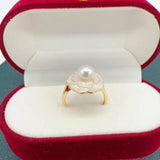 Arrival Pearl Ring Flower 14K Plated Real Freshwater Pearl Ring Jewelry