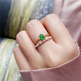 Chalcedony Egg Noodle Pearl Ring Adjustable Light Jewelry