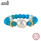 Freshwater Pearl Turquoise Adjustable Ring for Women