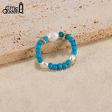 Freshwater Pearl Turquoise Adjustable Ring for Women