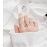 925 Silver Pearl Twist Ring Women Wedding Party Jewelry Adjustable