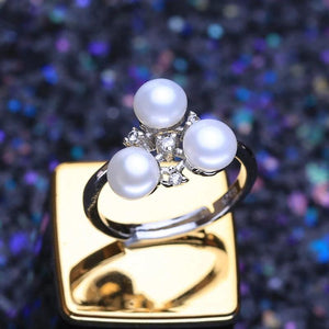 Freshwater Pearl Bohemian Party Silver Rings For Women