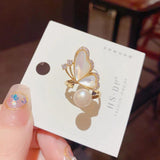 Unique Fritillaria Butterfly Pearl Opening Ring